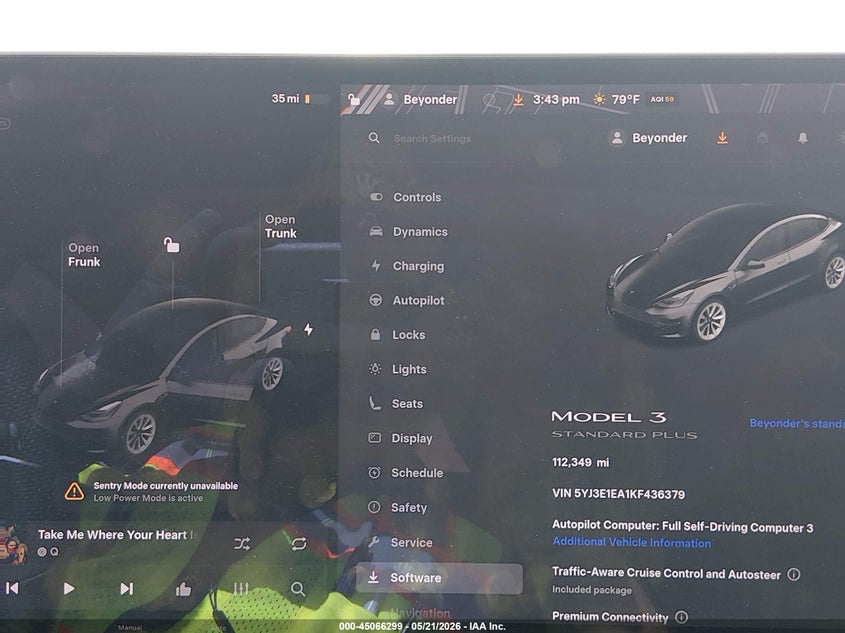 2019 Tesla Model 3 VIN 5YJ3E1EA1KF436379 IAAI salvage auction — RIGHT FRONT, Salvage (Arizona), sold $4,175 on 2026-07-16 (photo 7)