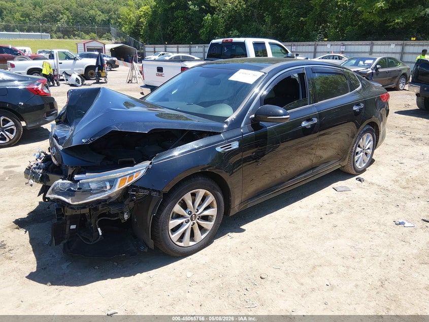 2018 Kia Optima VIN 5XXGU4L36JG198745 IAAI salvage auction — FRONT END, Salvage Title, sold $850 on 2026-07-15 (photo 2)