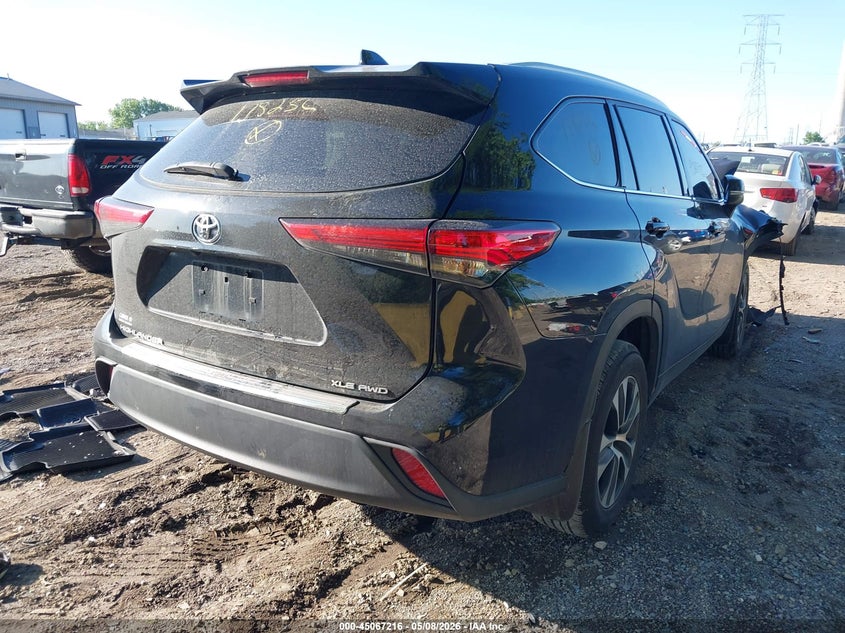 2022 Toyota Highlander VIN 5TDGZRBH1NS178256 IAAI salvage auction — FRONT END, Salvage (Indiana), sold $11,650 on 2026-07-08 (photo 4)