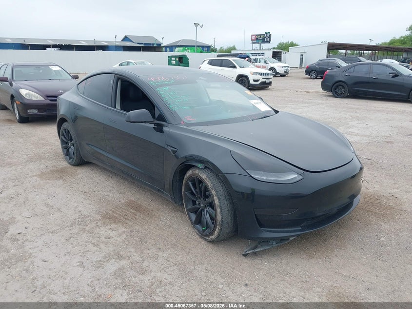 2021 Tesla Model 3 VIN 5YJ3E1EA4MF095109 IAAI salvage auction — RIGHT FRONT, Salvage (Texas), sold $4,300 on 2026-07-08 (photo 1)