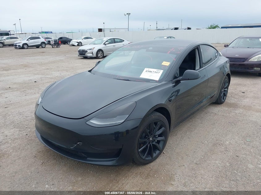 2021 Tesla Model 3 VIN 5YJ3E1EA4MF095109 IAAI salvage auction — RIGHT FRONT, Salvage (Texas), sold $4,300 on 2026-07-08 (photo 2)