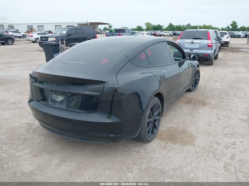 2021 Tesla Model 3 VIN 5YJ3E1EA4MF095109 IAAI salvage auction — RIGHT FRONT, Salvage (Texas), sold $4,300 on 2026-07-08 (photo 4)