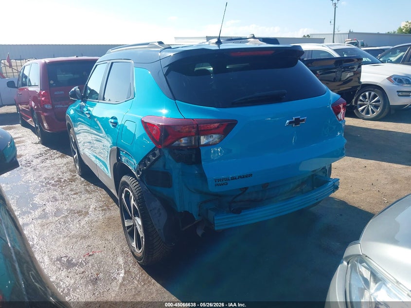 2022 Chevrolet Trailblazer VIN KL79MUSL3NB017555 IAAI salvage auction — REAR END, Clear (Oklahoma), sold $5,200 on 2026-07-22 (photo 3)
