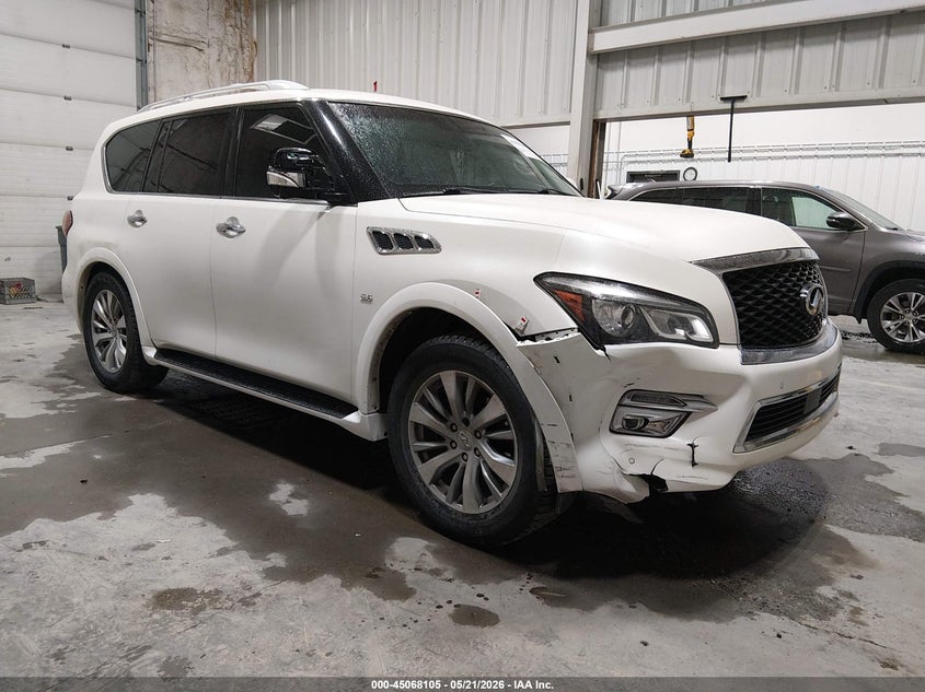 2016 Infiniti Qx80 VIN JN8AZ2ND4G9801087 IAAI salvage auction — FRONT END, Salvage (Idaho), sold $3,675 on 2026-07-17 (photo 1)