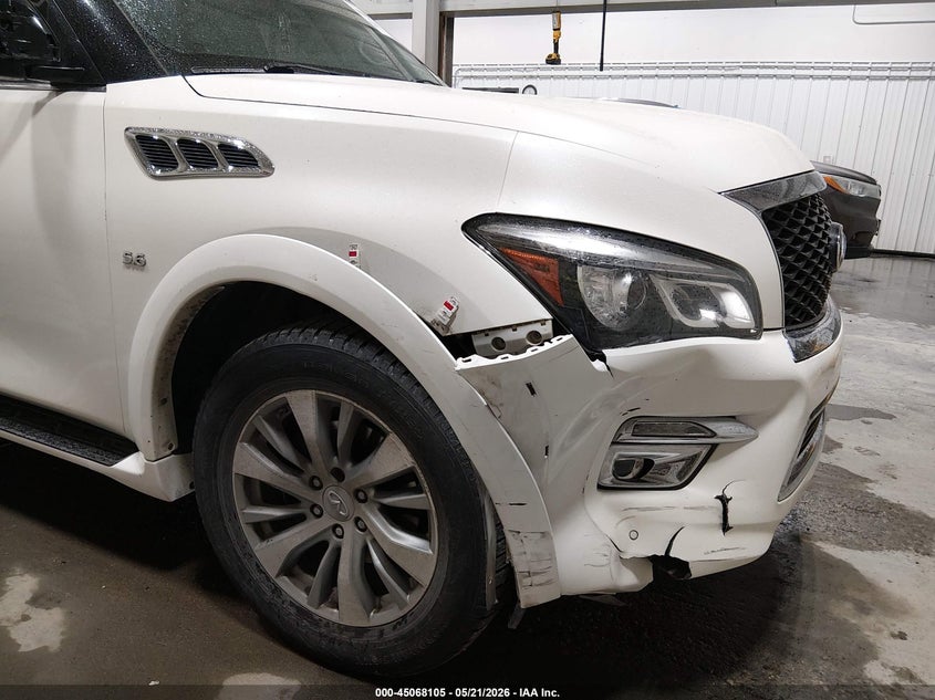 2016 Infiniti Qx80 VIN JN8AZ2ND4G9801087 IAAI salvage auction — FRONT END, Salvage (Idaho), sold $3,675 on 2026-07-17 (photo 6)