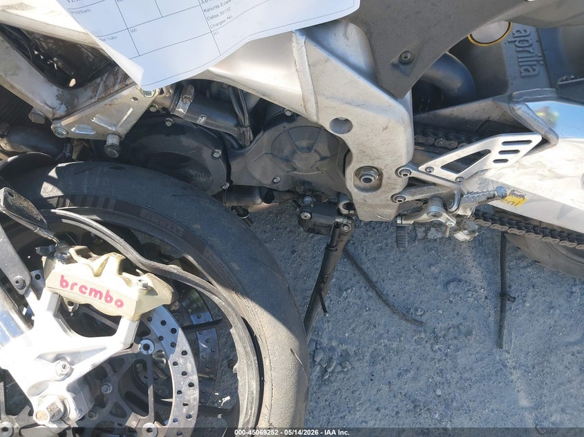 2011 Aprilia Rsv VIN ZD4RKU011BS000022 IAAI salvage auction — ALL OVER, Salvage (Georgia), sold $250 on 2026-07-07 (photo 9)