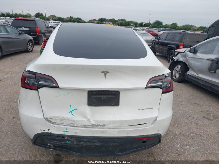 2020 Tesla Model y VIN 5YJYGDEE1LF032116 IAAI salvage auction — REAR END, Original (Texas), sold $7,800 on 2026-07-30 (photo 6)