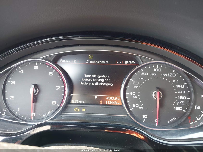 2016 Audi A8 VIN WAU43AFD6GN005612 IAAI salvage auction — FRONT END, Clear (Michigan), sold $5,600 on 2026-07-09 (photo 7)