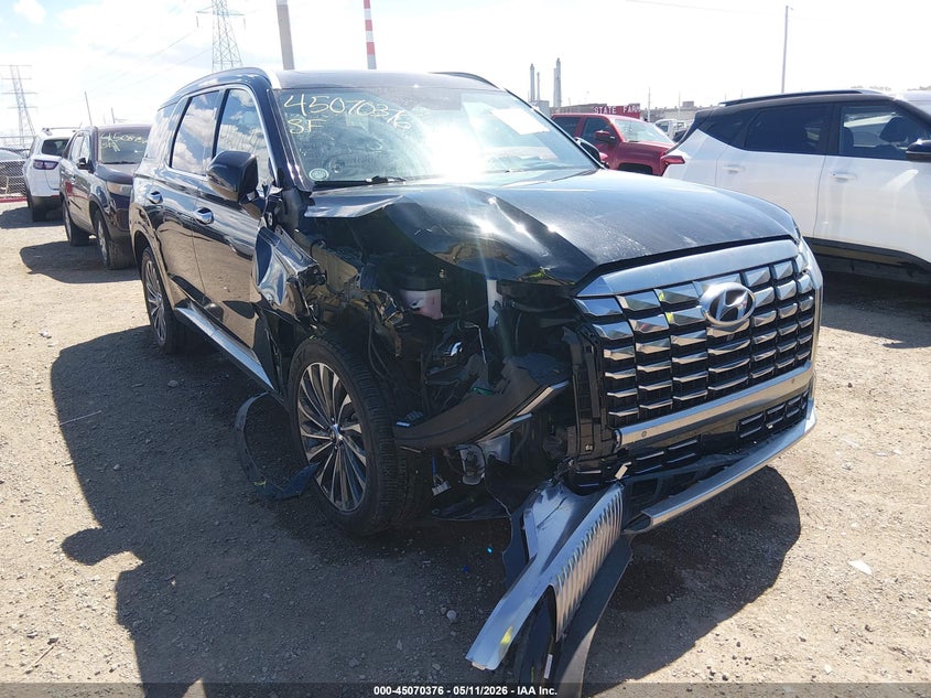 2024 Hyundai Palisade VIN KM8R7DGE6RU679950 IAAI salvage auction — RIGHT FRONT, Salvage (Indiana), sold $9,400 on 2026-07-11 (photo 1)