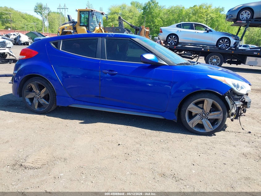 2014 Hyundai Veloster VIN KMHTC6AE3EU201050 IAAI salvage auction — FRONT END, Salvage (Idaho), sold $400 on 2026-07-08 (photo 1)
