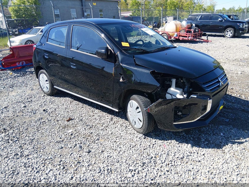 2024 Mitsubishi Mirage VIN ML32AUHJ5RH037623 IAAI salvage auction — RIGHT FRONT, Salvage (Virginia), sold $3,350 on 2026-07-08 (photo 1)