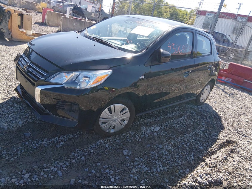 2024 Mitsubishi Mirage VIN ML32AUHJ5RH037623 IAAI salvage auction — RIGHT FRONT, Salvage (Virginia), sold $3,350 on 2026-07-08 (photo 2)
