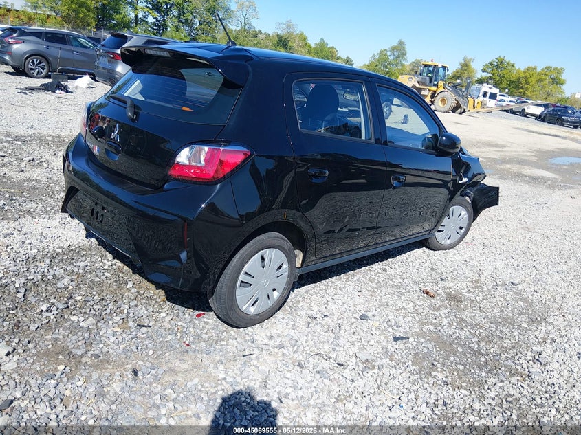 2024 Mitsubishi Mirage VIN ML32AUHJ5RH037623 IAAI salvage auction — RIGHT FRONT, Salvage (Virginia), sold $3,350 on 2026-07-08 (photo 4)