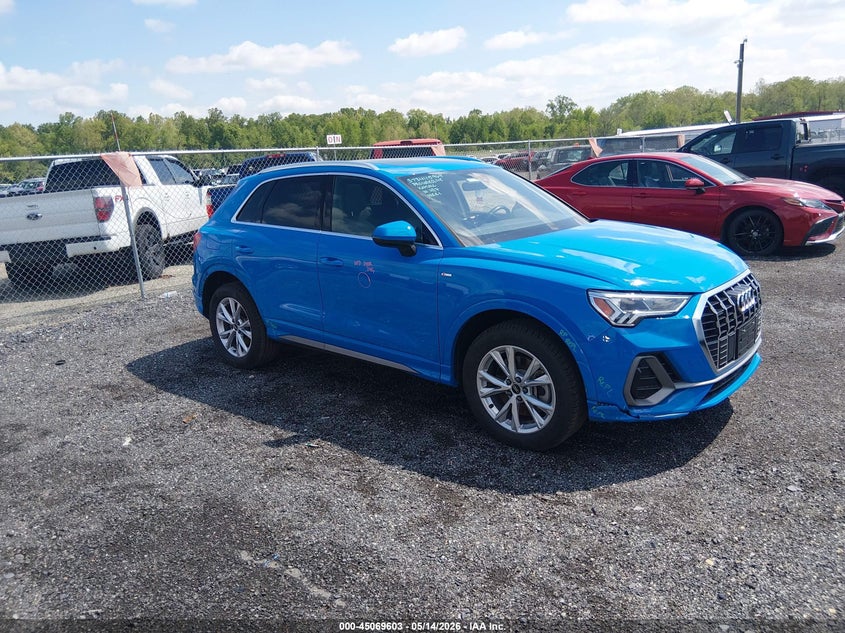 2023 Audi Q3 VIN WA1DECF34P1078415 IAAI salvage auction — LEFT & RIGHT, Salvage - 75% Or Less (Maryland), sold $10,300 on 2026-07-27 (photo 1)