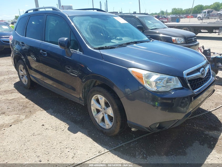 2015 Subaru Forester VIN JF2SJARC8FH822128 IAAI salvage auction — LEFT SIDE, Clear (Indiana), sold $500 on 2026-07-29 (photo 1)