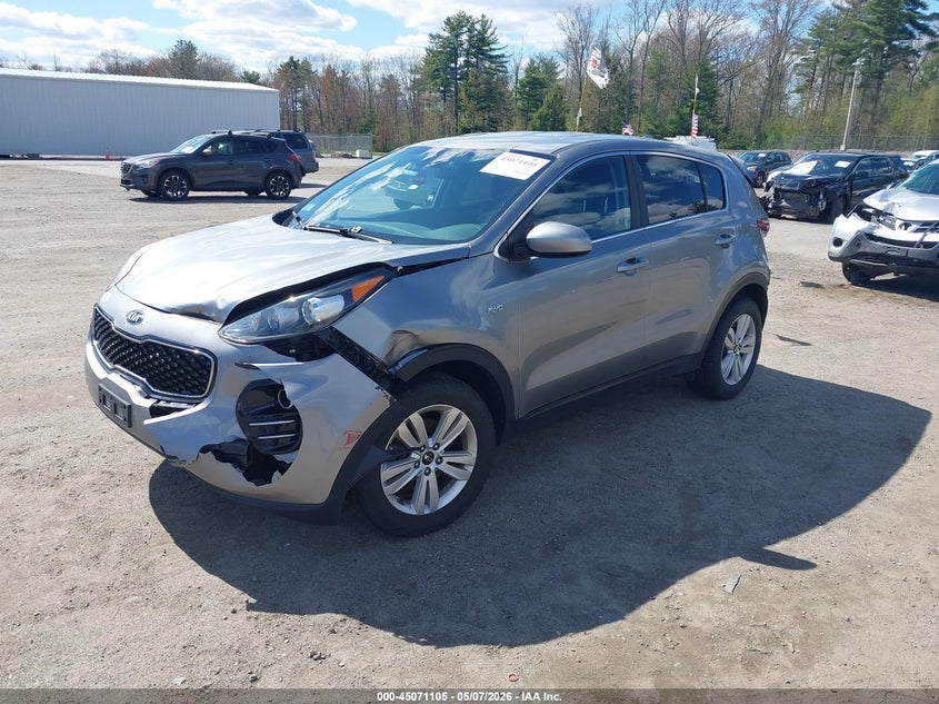 2019 Kia Sportage VIN KNDPMCACXK7609300 IAAI salvage auction — FRONT & REAR, Salvage (Massachusetts), sold $2,400 on 2026-07-24 (photo 2)