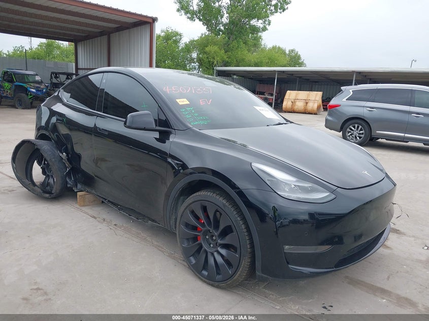 2021 Tesla Model y VIN 5YJYGDEFXMF258312 IAAI salvage auction — RIGHT REAR, Original (Texas), sold $8,500 on 2026-07-08 (photo 1)