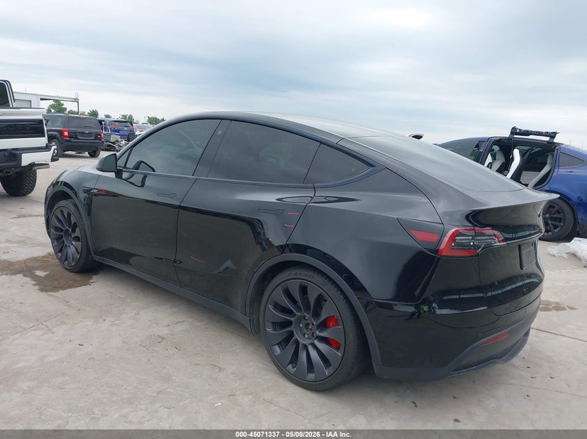 2021 Tesla Model y VIN 5YJYGDEFXMF258312 IAAI salvage auction — RIGHT REAR, Original (Texas), sold $8,500 on 2026-07-08 (photo 3)