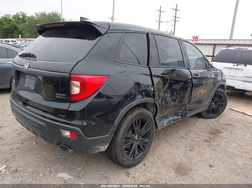 2021 Honda Passport VIN 5FNYF7H29MB014521 IAAI salvage auction — ROLLOVER, Salvage (Texas), sold $1,950 on 2026-07-09 (photo 4)