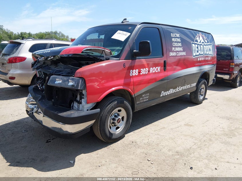 2021 Gmc Savana VIN 1GTW7AFP8M1169621 IAAI salvage auction — RIGHT FRONT, Salvage - Greater Than 75% (Maryland), sold $3,225 on 2026-07-09 (photo 2)