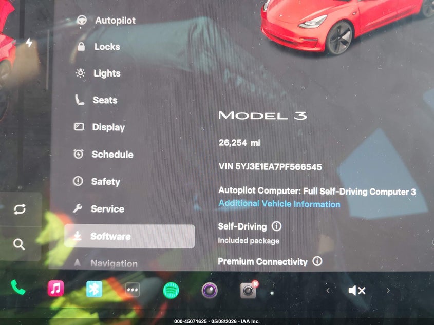 2023 Tesla Model 3 VIN 5YJ3E1EA7PF566545 IAAI salvage auction — LEFT SIDE, Rebuildable (Florida), sold $5,900 on 2026-07-29 (photo 7)