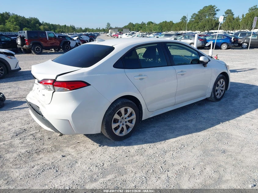 2020 Toyota Corolla VIN JTDEPRAE4LJ031511 IAAI salvage auction — LEFT REAR, Certificate Of Destruction (Florida), sold $3,550 on 2026-07-16 (photo 4)