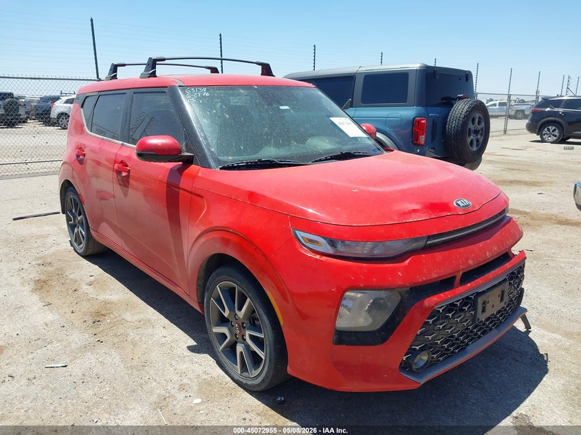 2021 Kia Soul VIN KNDJ63AU7M7127248 IAAI salvage auction — LEFT SIDE, Salvage (Texas), sold $2,000 on 2026-07-21 (photo 1)