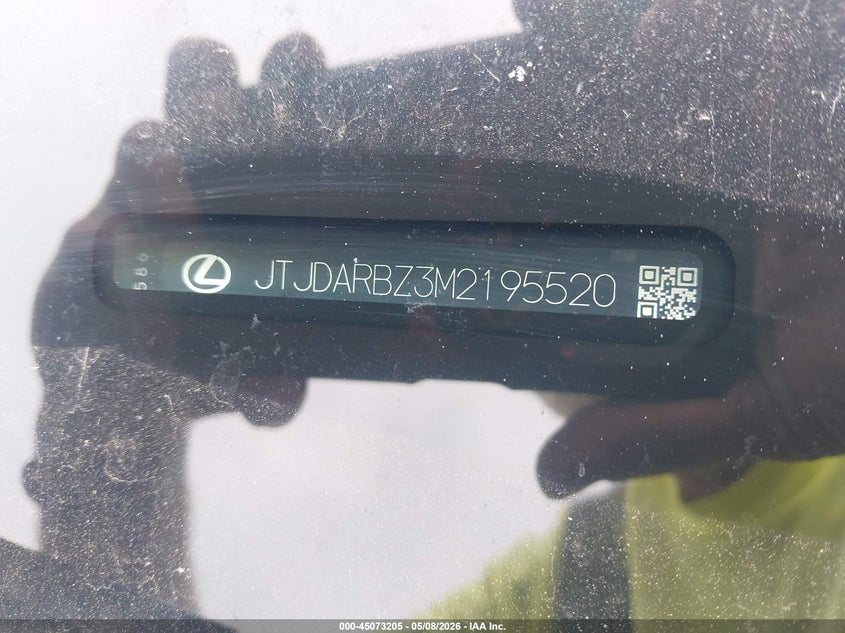 2021 Lexus Nx VIN JTJDARBZ3M2195520 IAAI salvage auction — REAR END, Original (Texas), sold $8,600 on 2026-07-22 (photo 9)