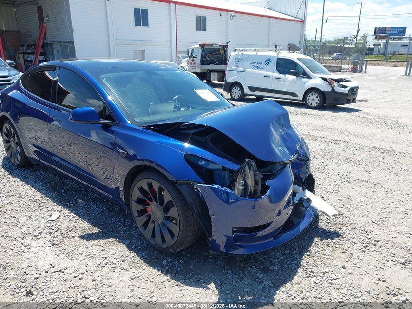 2022 Tesla Model 3 VIN 5YJ3E1EC1NF308536 IAAI salvage auction — FRONT END, Salvage (North Carolina), sold $7,200 on 2026-07-15 (photo 1)