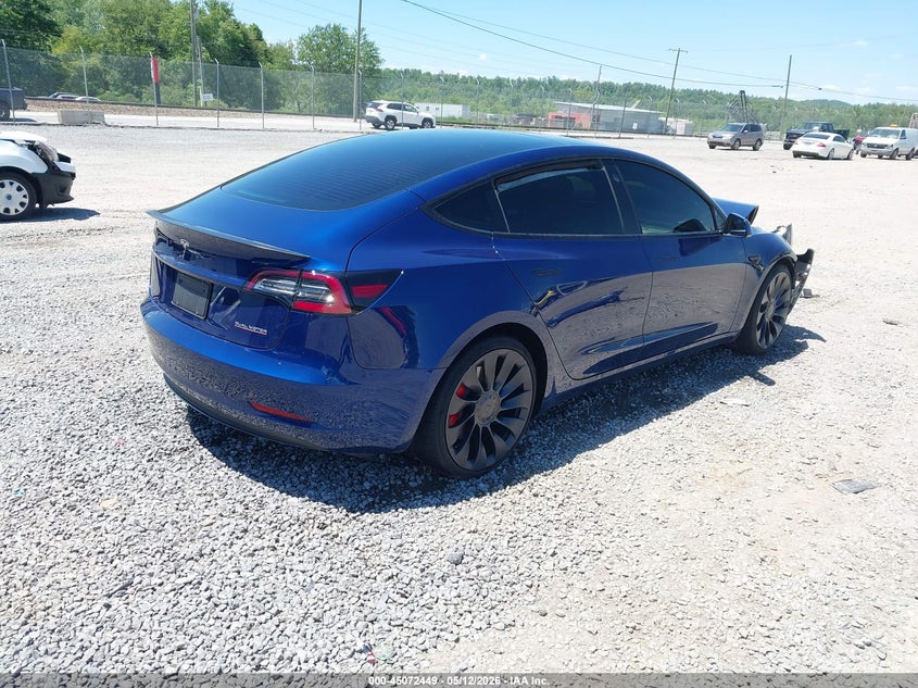 2022 Tesla Model 3 VIN 5YJ3E1EC1NF308536 IAAI salvage auction — FRONT END, Salvage (North Carolina), sold $7,200 on 2026-07-15 (photo 4)
