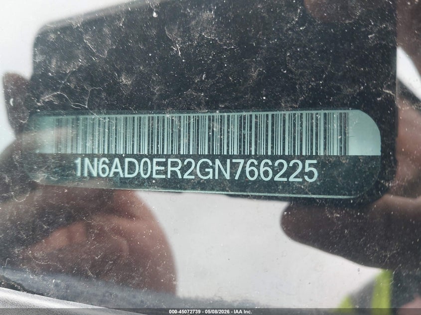 2016 Nissan Navara (frontier) VIN 1N6AD0ER2GN766225 IAAI salvage auction — RIGHT SIDE, Salvage (Pennsylvania), sold $3,000 on 2026-07-24 (photo 9)