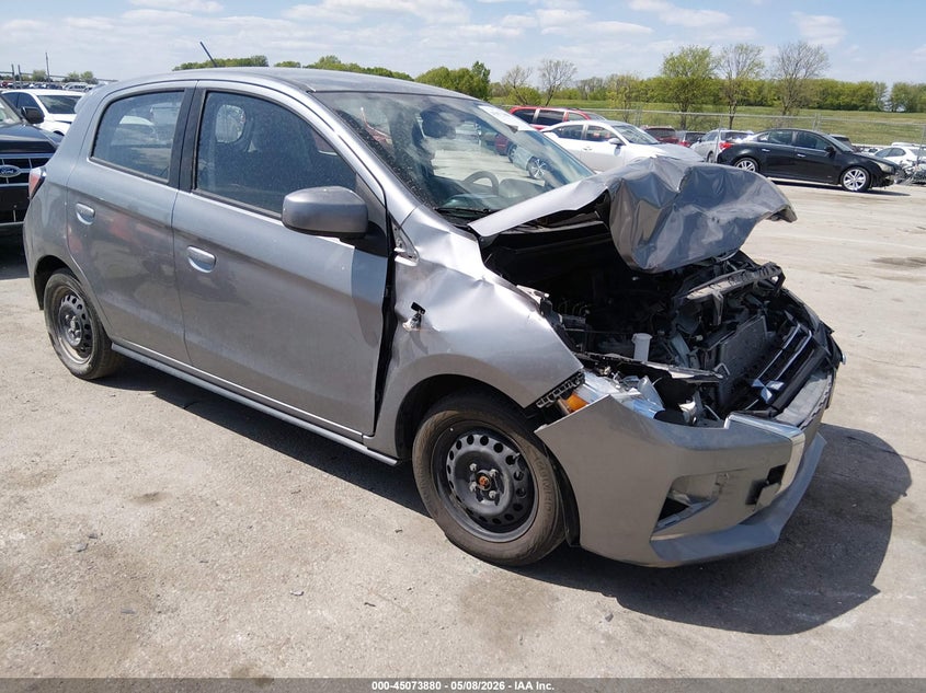 2021 Mitsubishi Mirage VIN ML32AUHJ8MH008285 IAAI salvage auction — FRONT END, Salvage (Iowa), sold $1,250 on 2026-07-07 (photo 1)