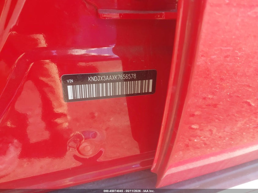 2019 Kia Soul VIN KNDJX3AAXK7656578 IAAI salvage auction — FRONT & REAR, Salvage (Ohio), sold $500 on 2026-07-16 (photo 9)