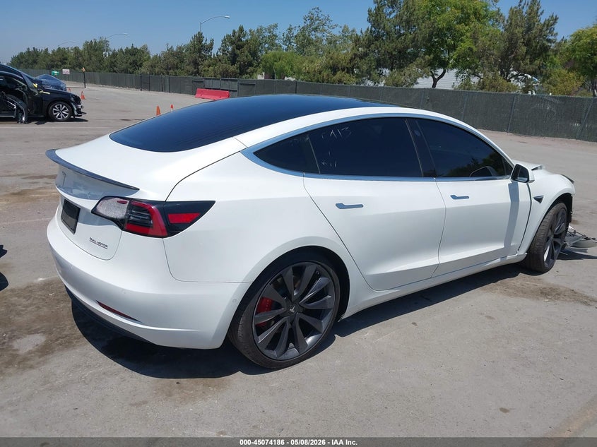 2020 Tesla Model 3 VIN 5YJ3E1EC9LF805413 IAAI salvage auction — FRONT END, Salvage (California), sold $7,800 on 2026-07-09 (photo 4)