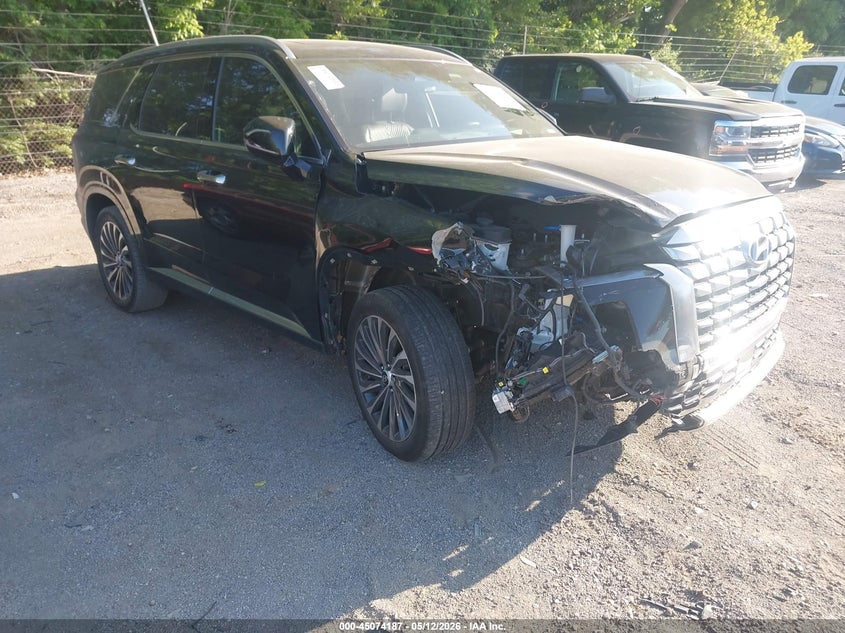 2025 Hyundai Palisade VIN KM8R7DGE7SU815752 IAAI salvage auction — FRONT END, Salvage (Indiana), sold $14,450 on 2026-07-18 (photo 1)
