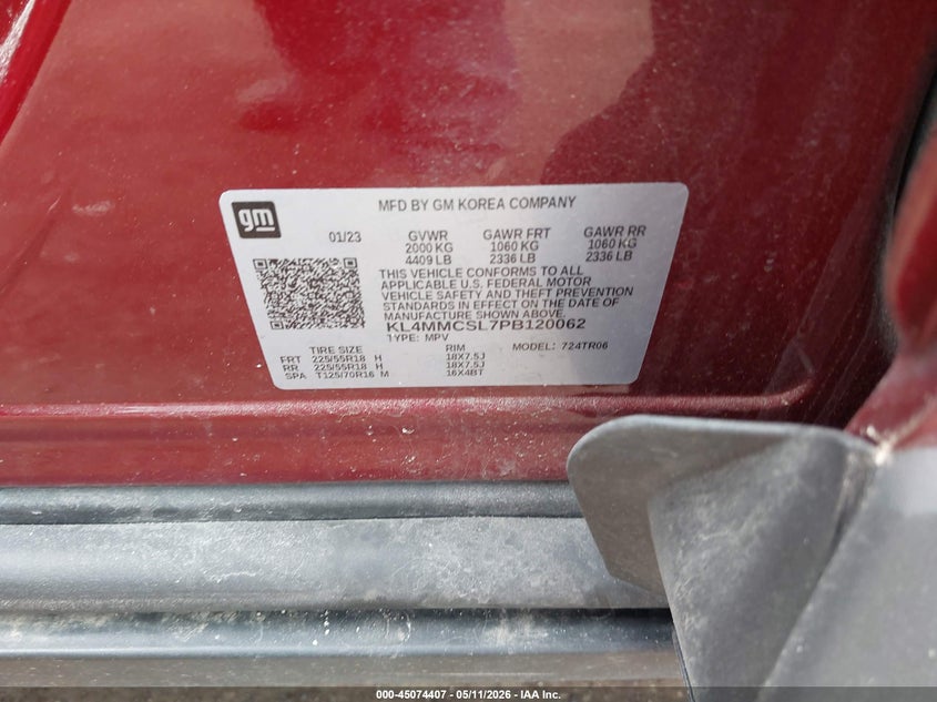 2023 Buick Encore gx VIN KL4MMCSL7PB120062 IAAI salvage auction — REAR END, Salvage (Michigan), sold $4,150 on 2026-07-16 (photo 9)