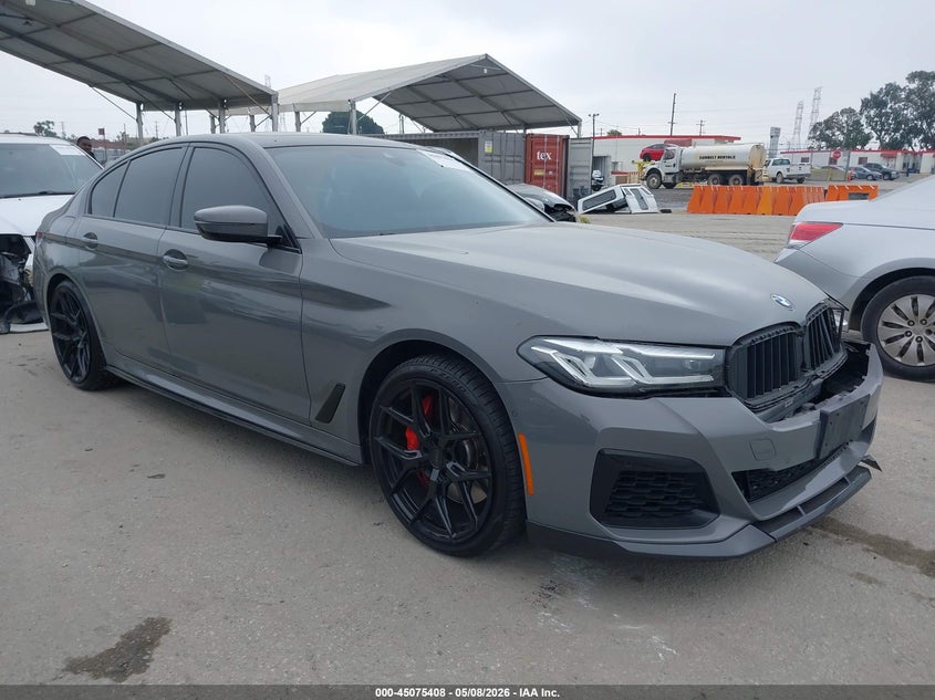 2021 BMW 5er VIN WBA53BJ04MWX21073 IAAI salvage auction — LEFT FRONT, Salvage (California), sold $22,500 on 2026-07-10 (photo 1)