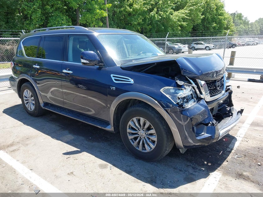2018 Nissan Armada VIN JN8AY2ND0J9059085 IAAI salvage auction — FRONT END, Salvage (North Carolina), sold $2,900 on 2026-07-15 (photo 1)