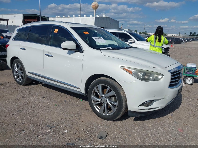 2013 Infiniti Jx VIN 5N1AL0MM7DC331179 IAAI salvage auction — LEFT SIDE, Original (Texas), sold $25 on 2026-07-09 (photo 1)