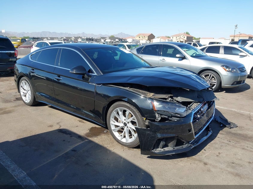2021 Audi A5 VIN WAUABCF56MA038851 IAAI salvage auction — LEFT FRONT, Salvage (Arizona), sold $6,100 on 2026-07-28 (photo 1)