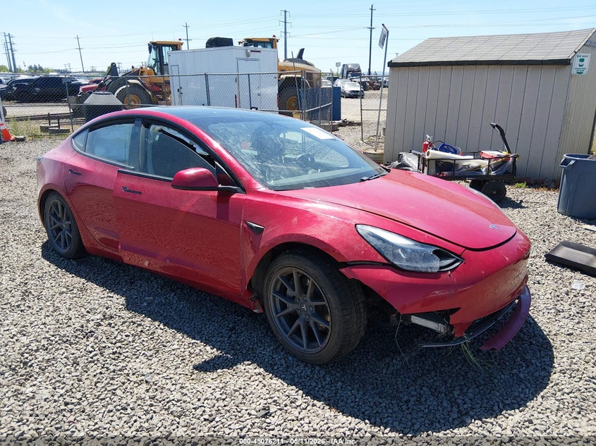 2021 Tesla Model 3 VIN 5YJ3E1EB4MF875443 IAAI salvage auction — RIGHT FRONT, Salvage (Oregon), sold $4,150 on 2026-07-30 (photo 1)