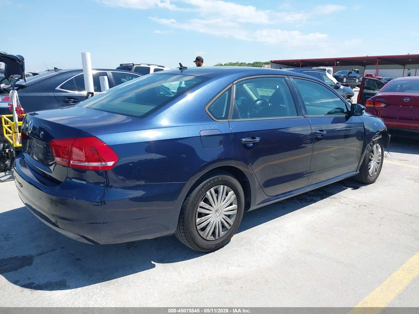 2014 Volkswagen Passat VIN 1VWAP7A30EC012315 IAAI salvage auction — RIGHT FRONT, Original (Texas), sold $925 on 2026-07-09 (photo 4)