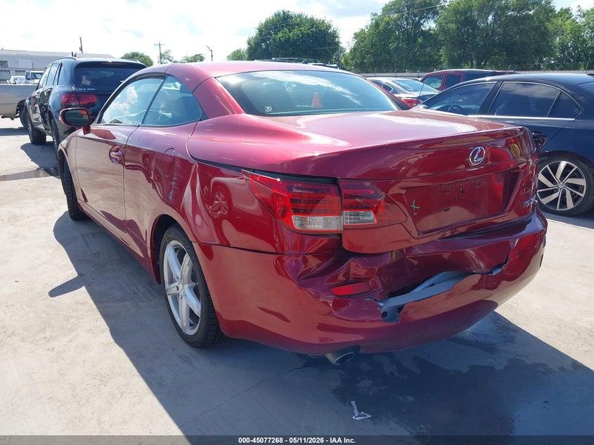 2013 Lexus Is VIN JTHFF2C26D2528023 IAAI salvage auction — REAR END, Salvage (Texas), sold $1,050 on 2026-07-28 (photo 3)