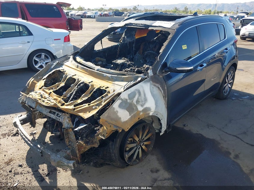 2018 Kia Sportage VIN KNDPN3AC4J7387140 IAAI salvage auction — EXTERIOR BURN, Non-Repairable (Arizona), sold $225 on 2026-07-07 (photo 2)