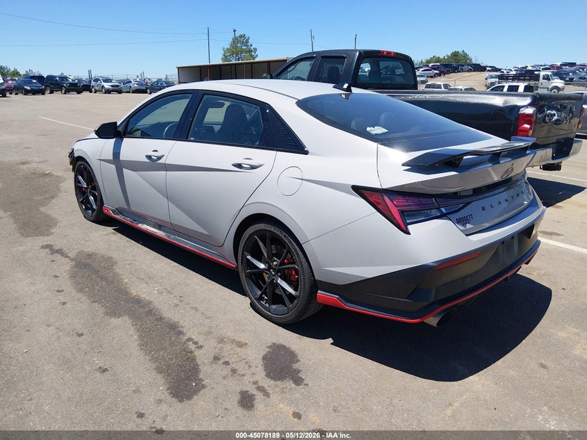 2025 Hyundai Elantra n VIN KMHLW4DK2SU033300 IAAI salvage auction — FRONT END, Wait Title, sold $10,550 on 2026-08-13 (photo 3)