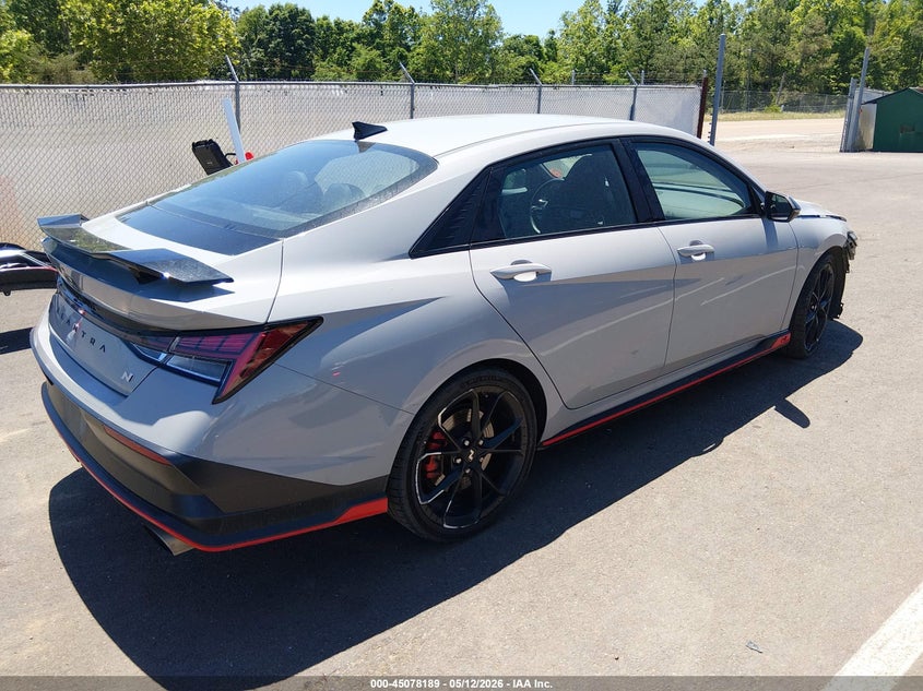 2025 Hyundai Elantra n VIN KMHLW4DK2SU033300 IAAI salvage auction — FRONT END, Wait Title, sold $10,550 on 2026-08-13 (photo 4)