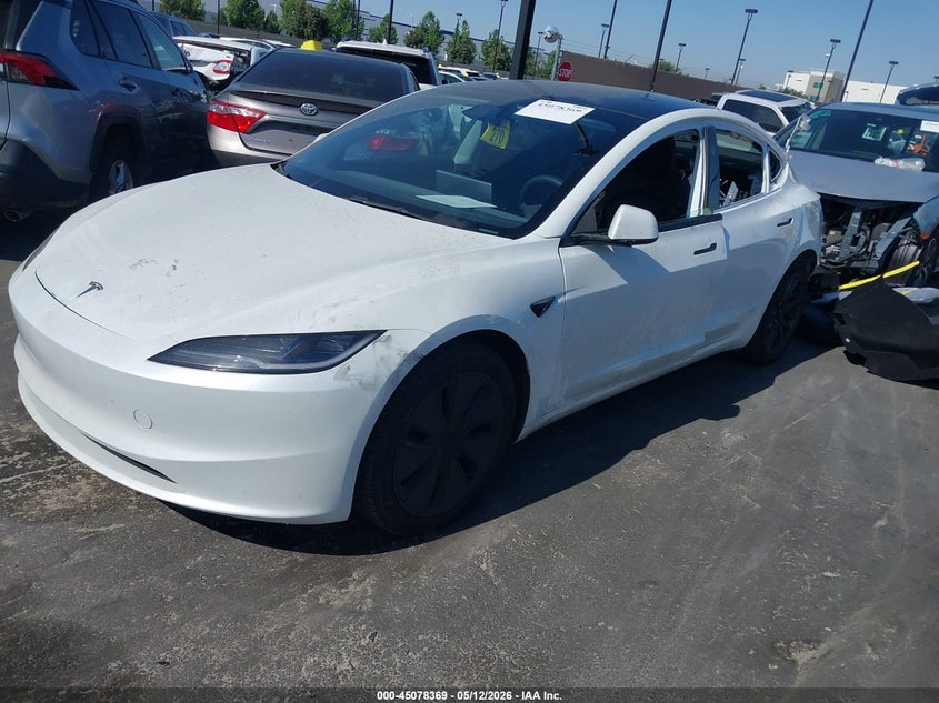 2024 Tesla Model 3 VIN 5YJ3E1EA8RF725060 IAAI salvage auction — REAR END, Salvage Certificate (California), sold $9,100 on 2026-07-16 (photo 2)