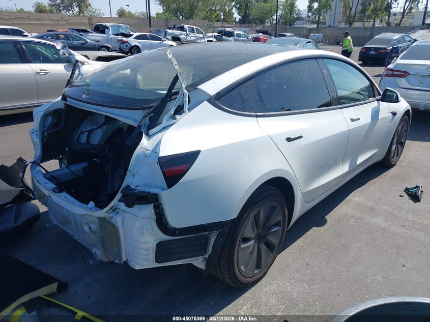 2024 Tesla Model 3 VIN 5YJ3E1EA8RF725060 IAAI salvage auction — REAR END, Salvage Certificate (California), sold $9,100 on 2026-07-16 (photo 4)