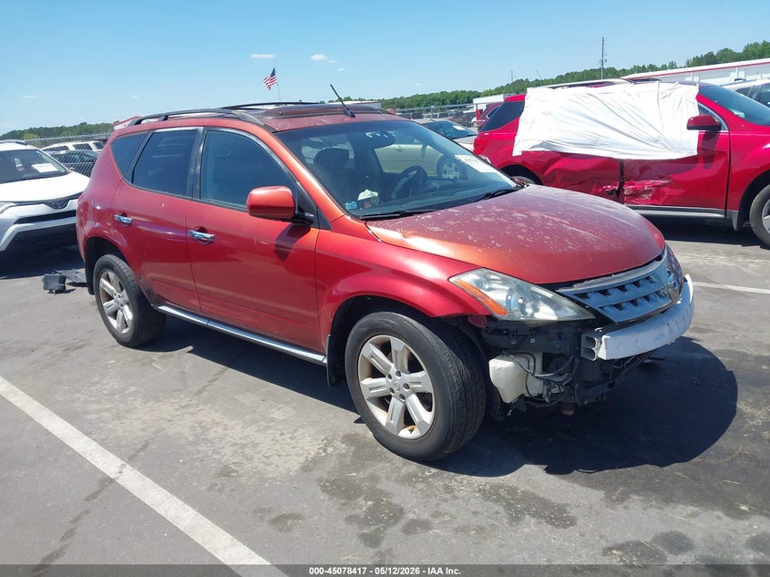 2006 Nissan Murano VIN JN8AZ08W26W523212 IAAI salvage auction — FRONT END, Salvage (North Carolina), sold $375 on 2026-07-22 (photo 1)