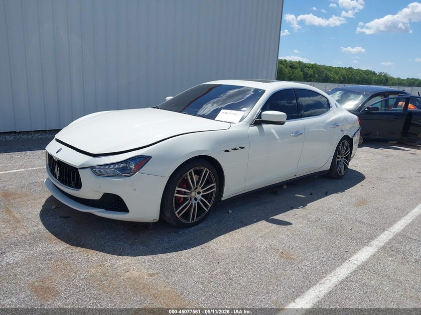 2014 Maserati Ghibli VIN ZAM57RTA1E1109736 IAAI salvage auction — SIDE, Clear (Indiana), sold $3,150 on 2026-08-06 (photo 2)